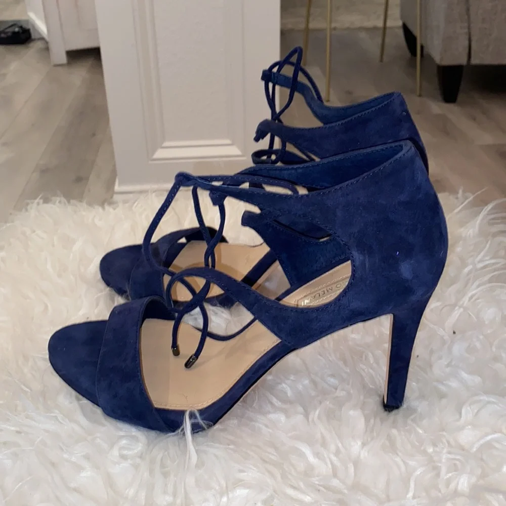 Antonio Melani blue suede lace up sandals - Picture 3 of 5